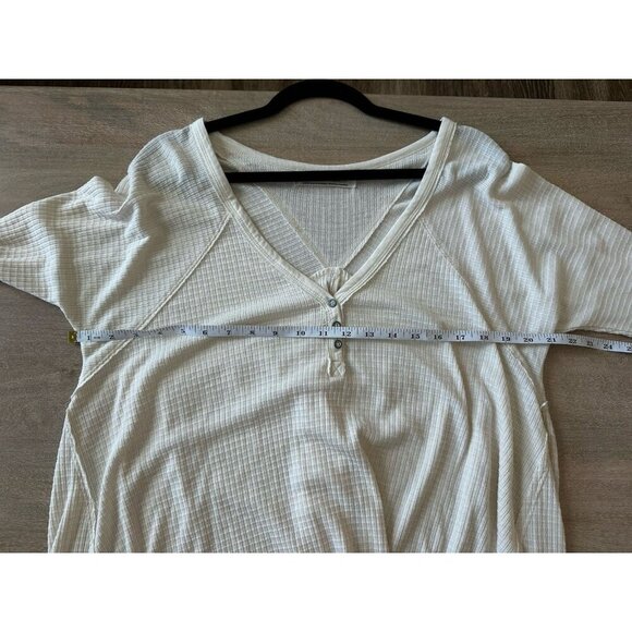 We The Free Citrine Henley Thermal Long Sleeve Tunic in Cream Size Large - Picture 8 of 9